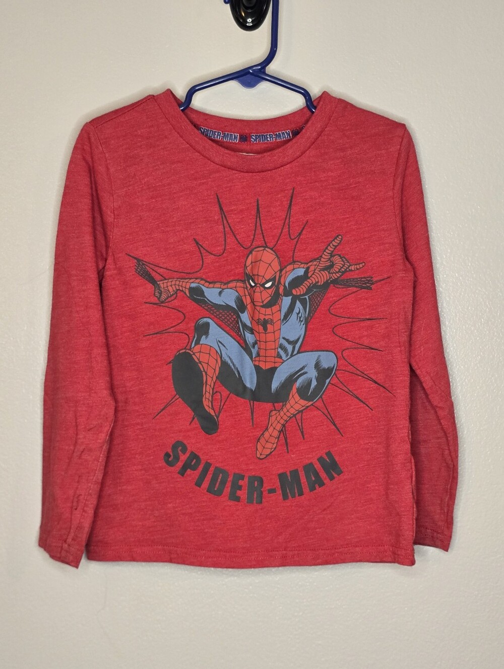Marvel Spider-Man Red Long Sleeve Kids Tee with Graphic